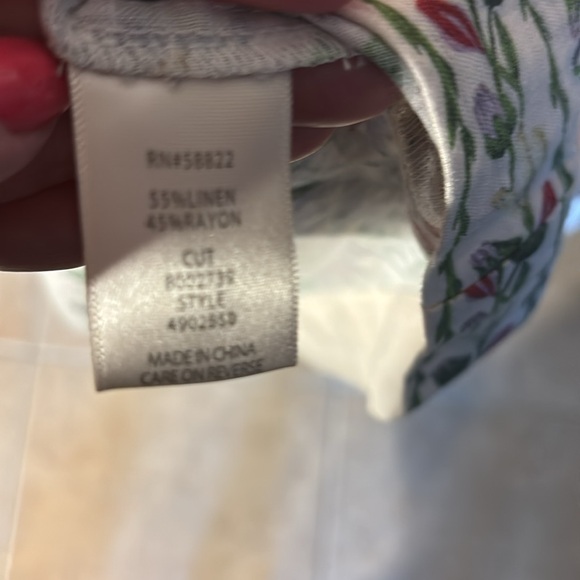 Max studio NWT. Linen and rayon chrysanthemum dress maxi size large - Picture 10 of 11